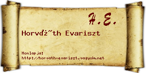 Horváth Evariszt névjegykártya